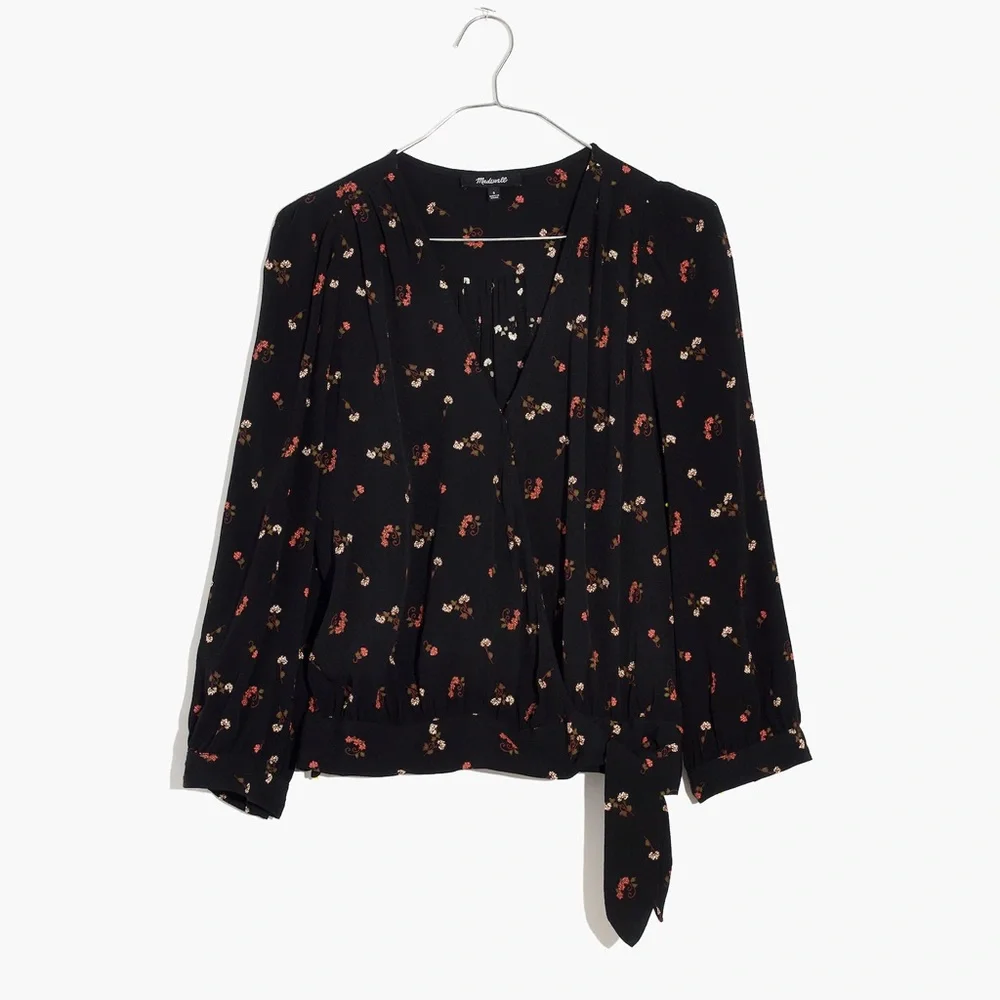 Madewell Wrap Top in Flower Toss - Picture 4 of 6